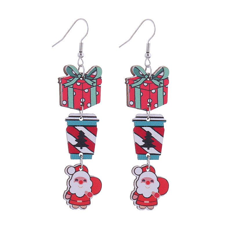 Wholesale Christmas Tree Hat Bell Ear Snowman Earrings ACC-ES-CT035