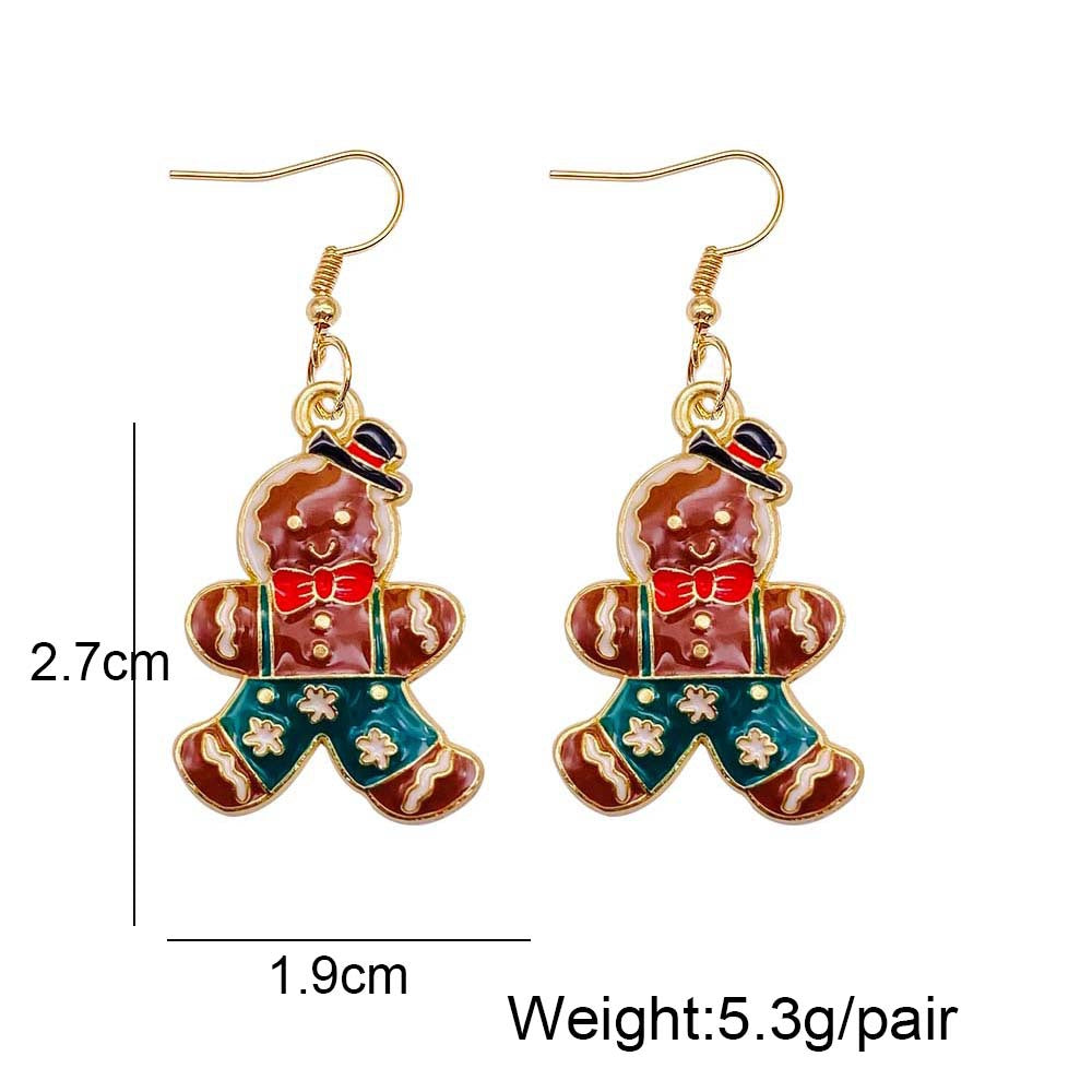 Wholesale Christmas Tree Santa Claus Bell Alloy Oil Drop Earrings ACC-ES-ChenY044