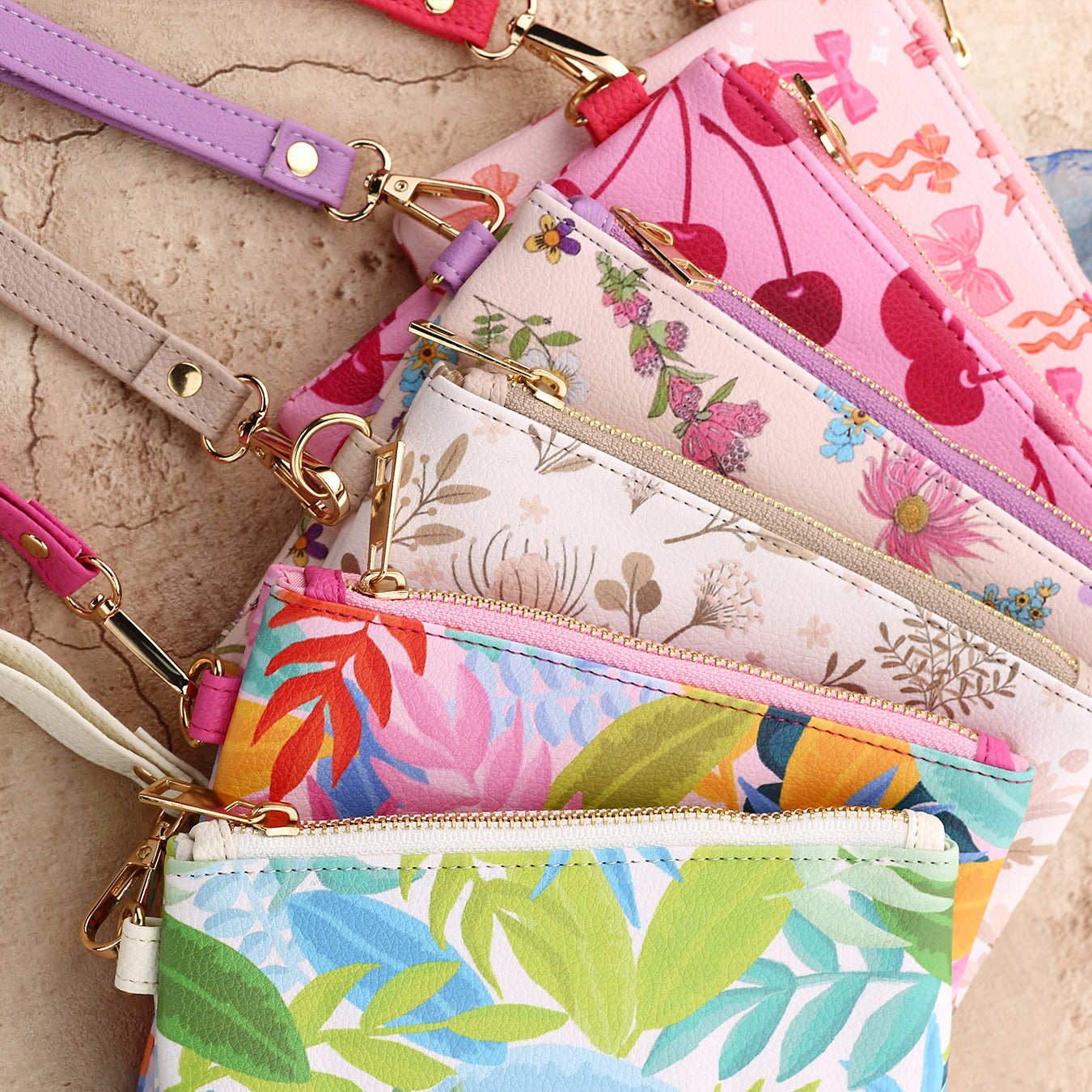 Wholesale Bow-knot card holder Wristlet Keychain