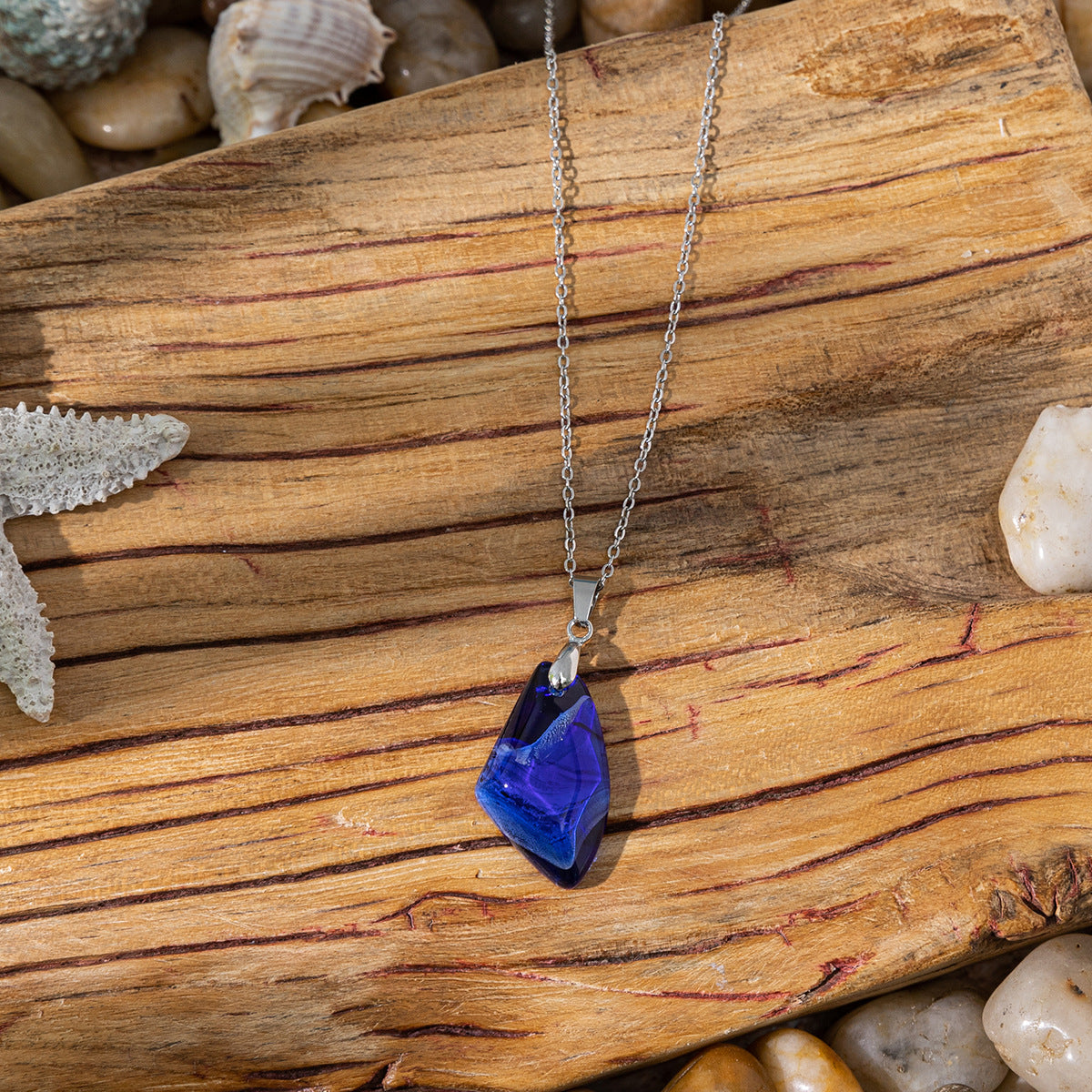 Wholesale Ocean Style Color Diamond Pendant Necklace