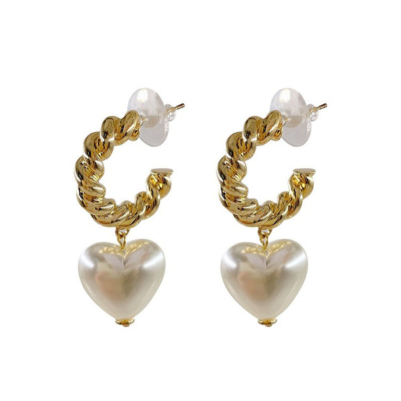 Wholesale Pearl Heart Cute Earrings