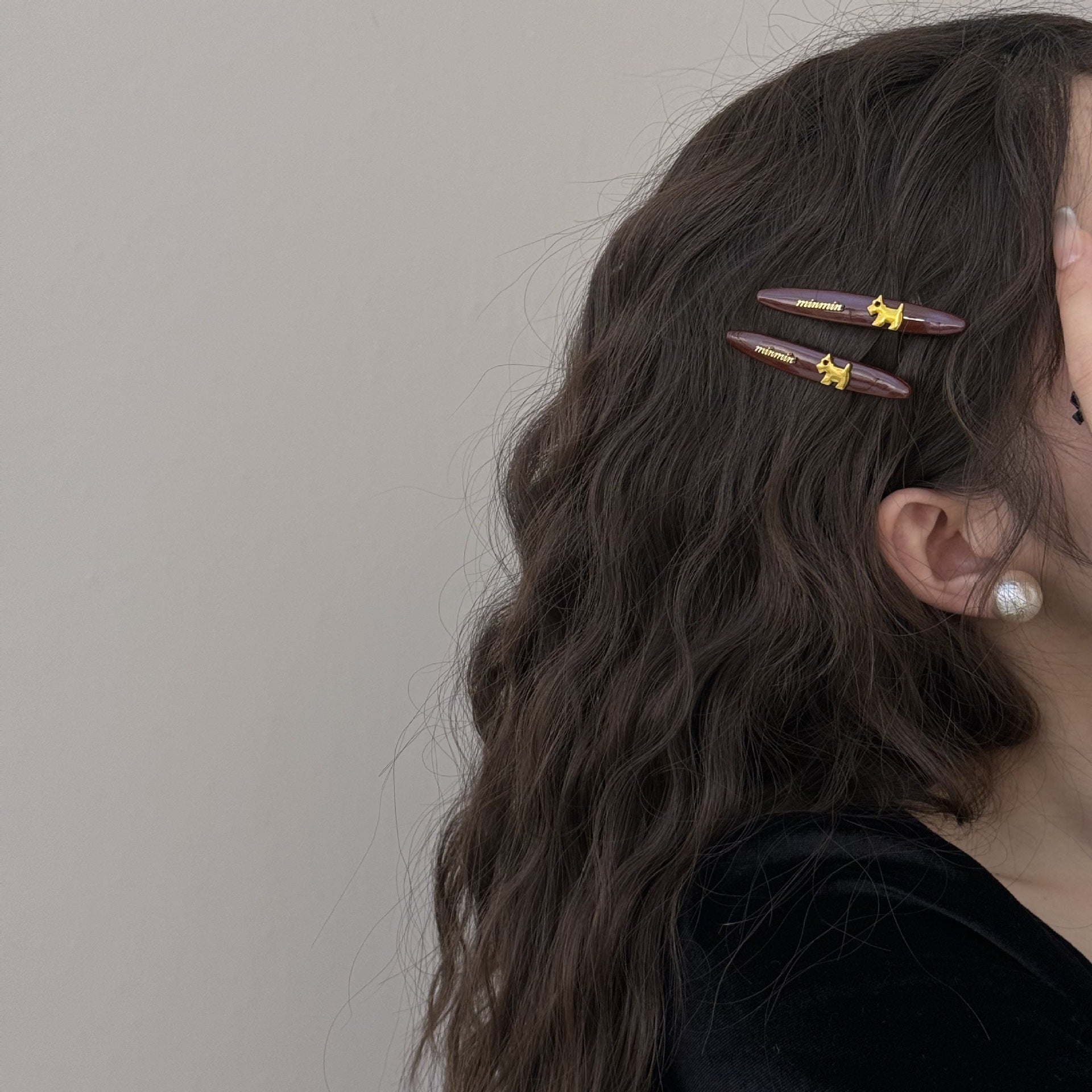 Großhandel süße Cartoon Red Welpe Haarnadel