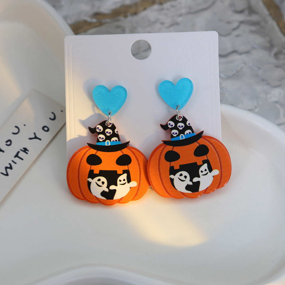Wholesale Cartoon Pumpkin Halloween Acrylic Earrings ACC-ES-MDD031