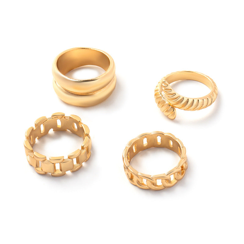 Wholesale Personality Snake Ring Vintage Electroplated  Gold Snake Joint Finger Ring