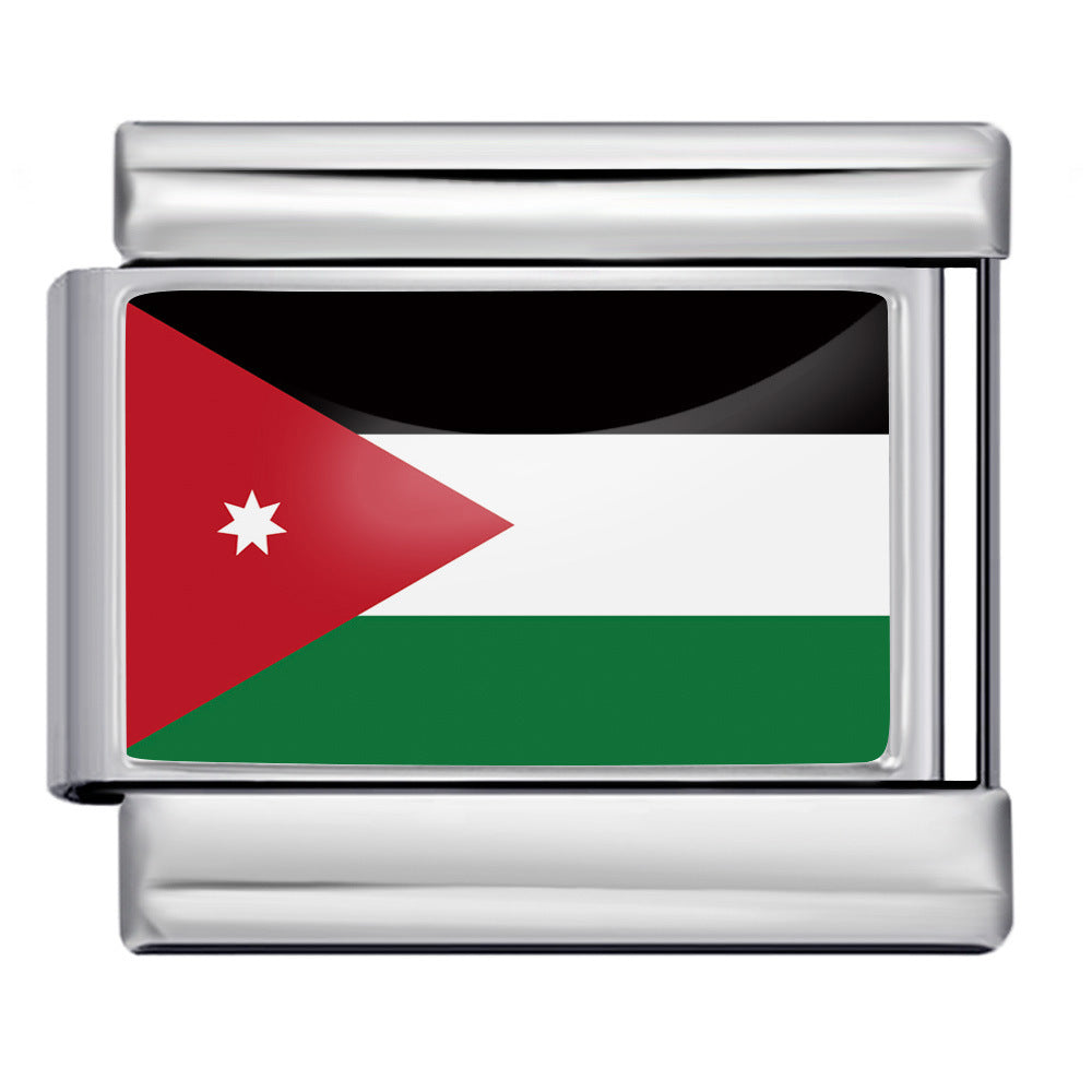 Wholesale 9mm Italian Charm Starter Bracelets DIY Flag Series Stainless Steel Composable Bracelet