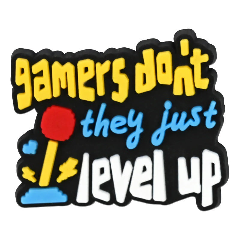 Wholesale  Random 100pcs phrase seriesPVC Soft Rubber Shoe Buckle Decoration