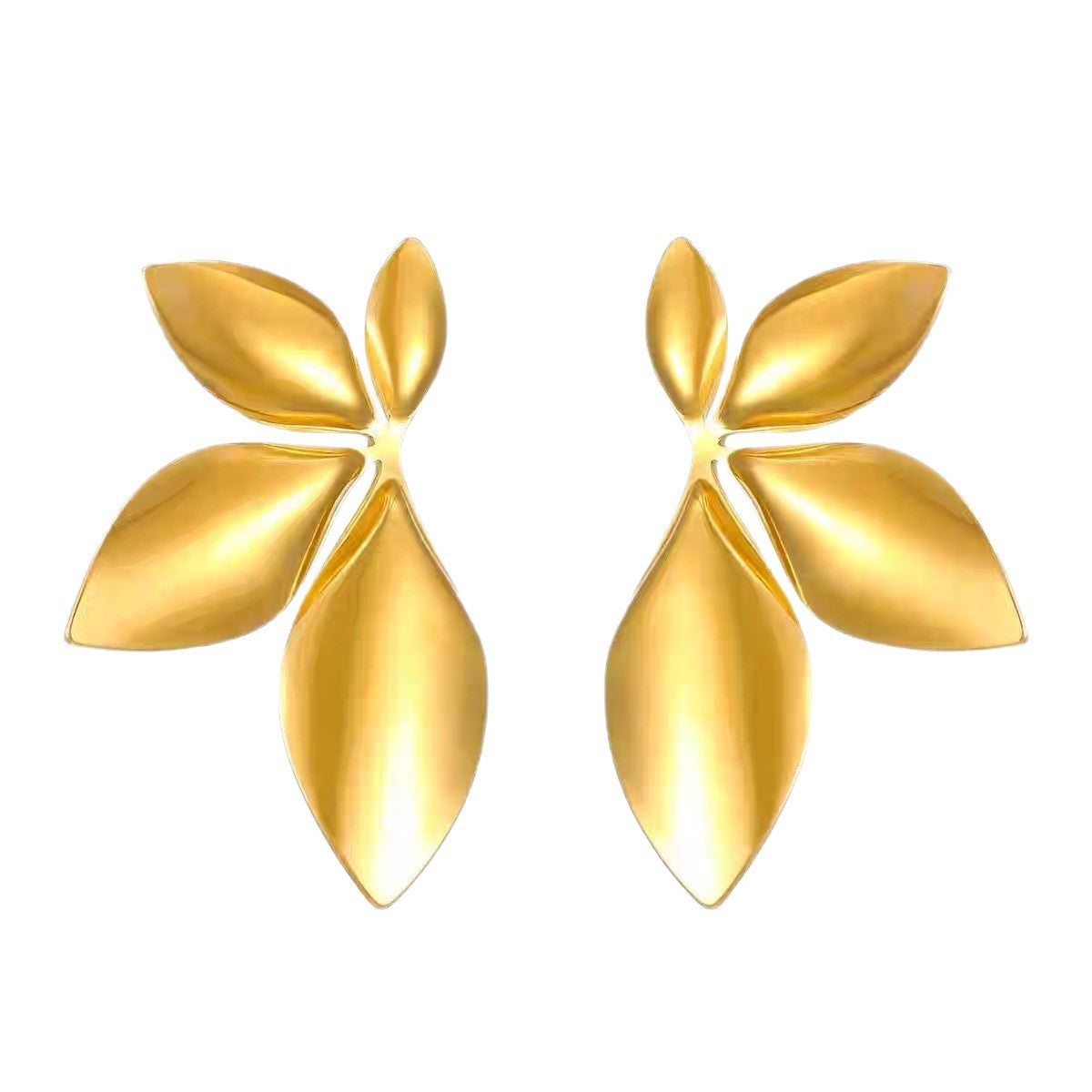 Wholesale Retro Flower and Leaf Metal Earrings,  Chic Fashion Accessory for Women