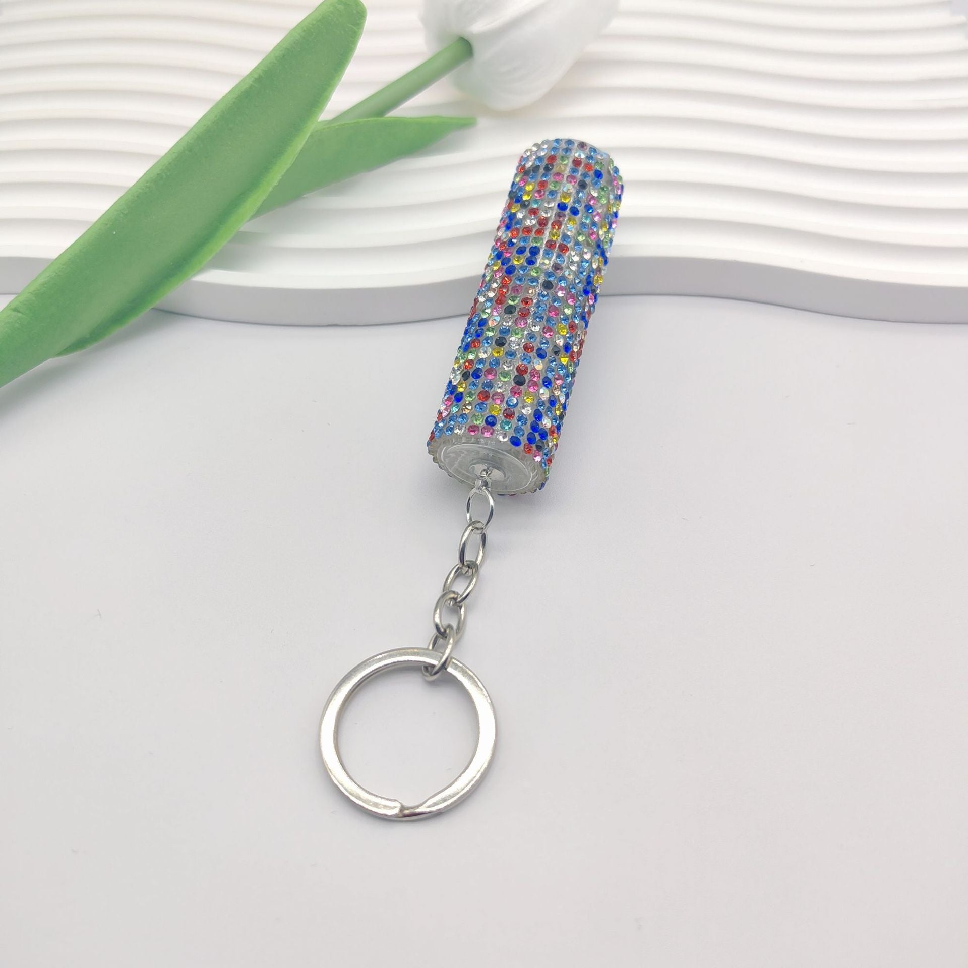 Wholesale Fashion Mini 5ml Diamond Split Perfum Bottle Keychain Small Exquisite Color Portable