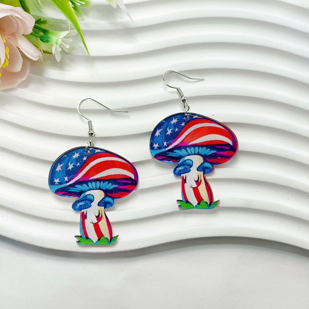 Wholesale 10pcs American Independence Day Earrings Love Stars Sun Flower Earrings ACC-ES-Qiyu006