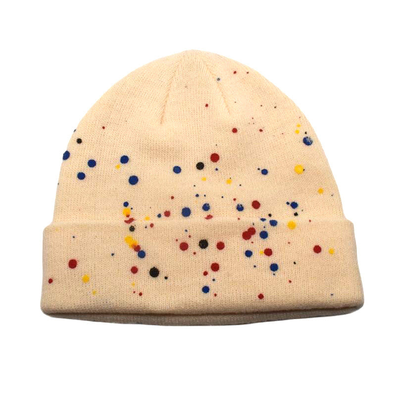 Wholesale  colorful polka dot graffiti knitted hat
