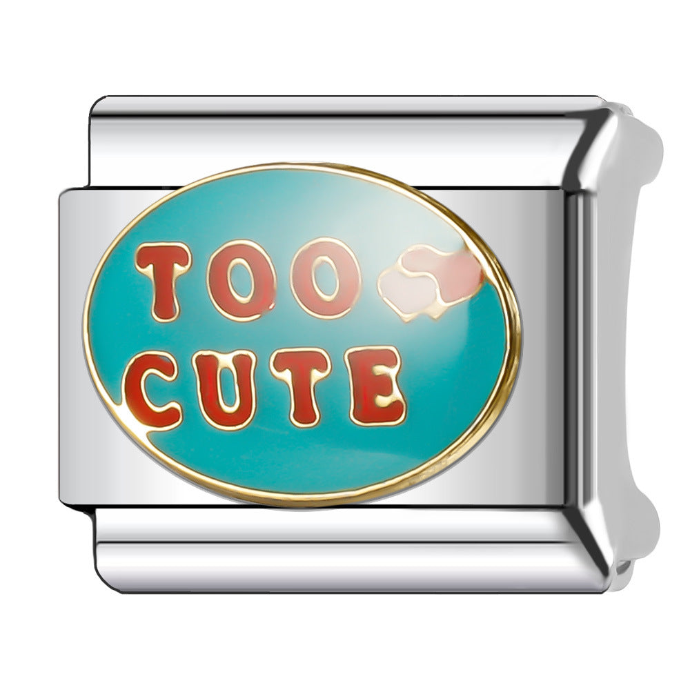 Wholesale Italian Charm Bracelet 9mm DIY Splicing Creative Pattern Stainless Steel Composable Bracelet