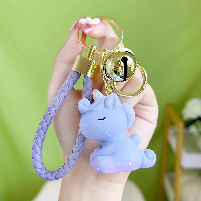 Wholesale Cartoon Starry Sky Snowflake Unicorn Cute Resin Keychain Lanyard Keychain ACC-KC-YanG008