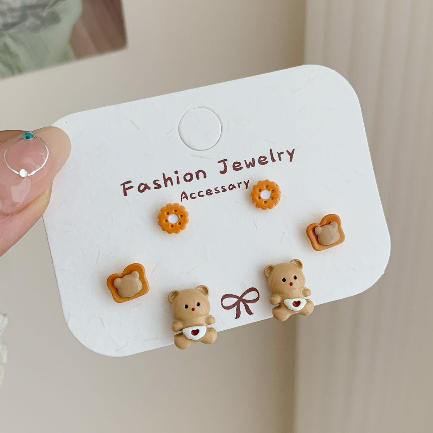 Wholesale Summer butterfly earrings set versatile exquisite zircon pink earrings