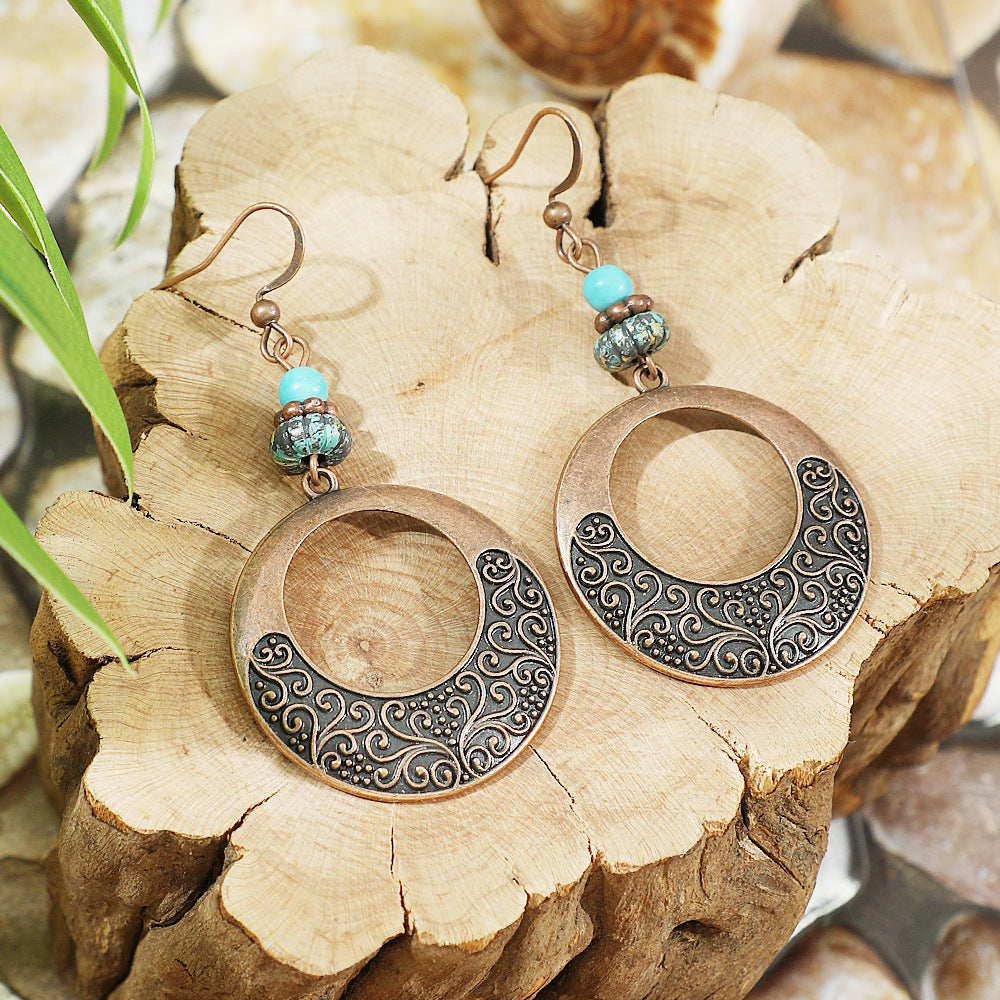 Wholesale Retro Bohemian Earrings Maillard Color Trendy Fashion Accessory for Autumn Winter