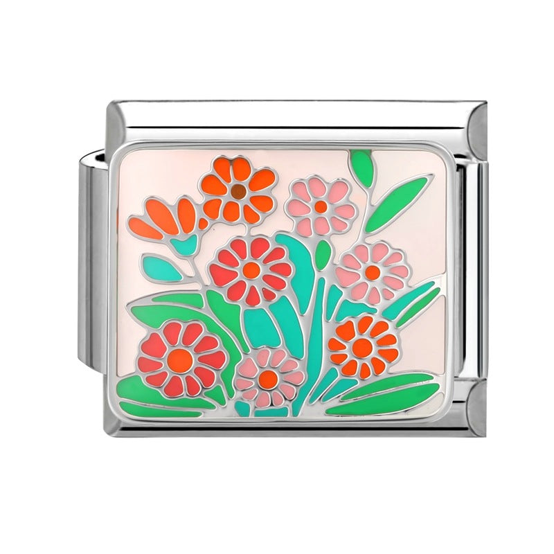 Wholesale  Italian Magic DIY Creative Steel Base Flower Module  Handmade Craft Charms