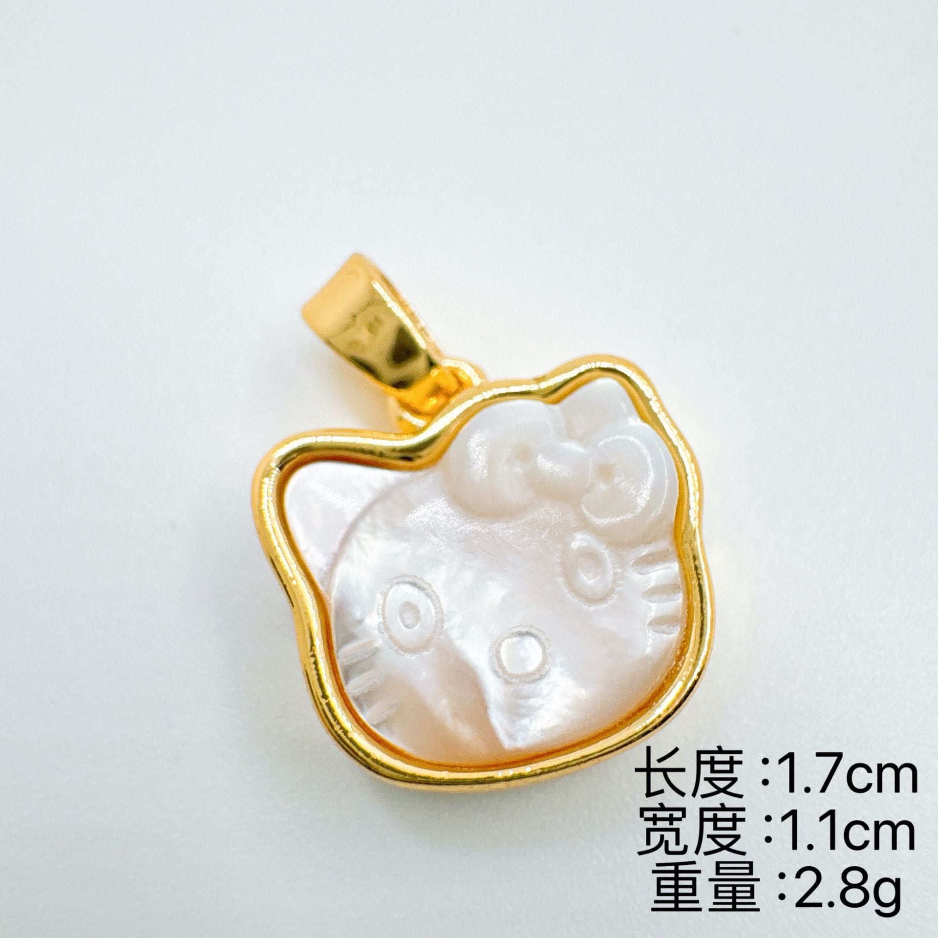 Wholesale Japanese Korean Style Mother of Pearl Cat Pendant Necklace