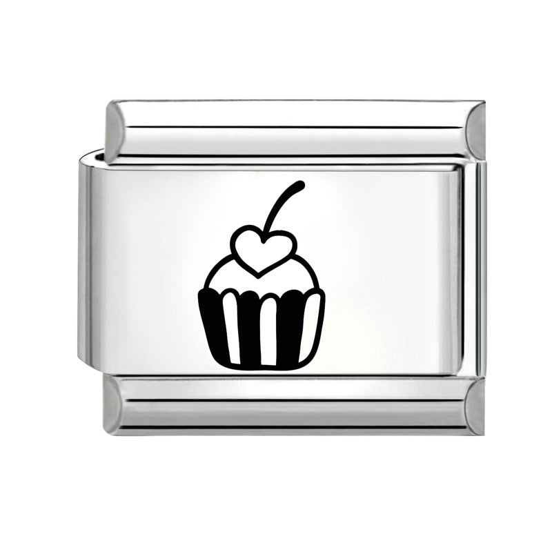 Wholesale Italian modular bracelet 9mm DIY splicing detachable stainless steel cartoon engraving combinable bracelet