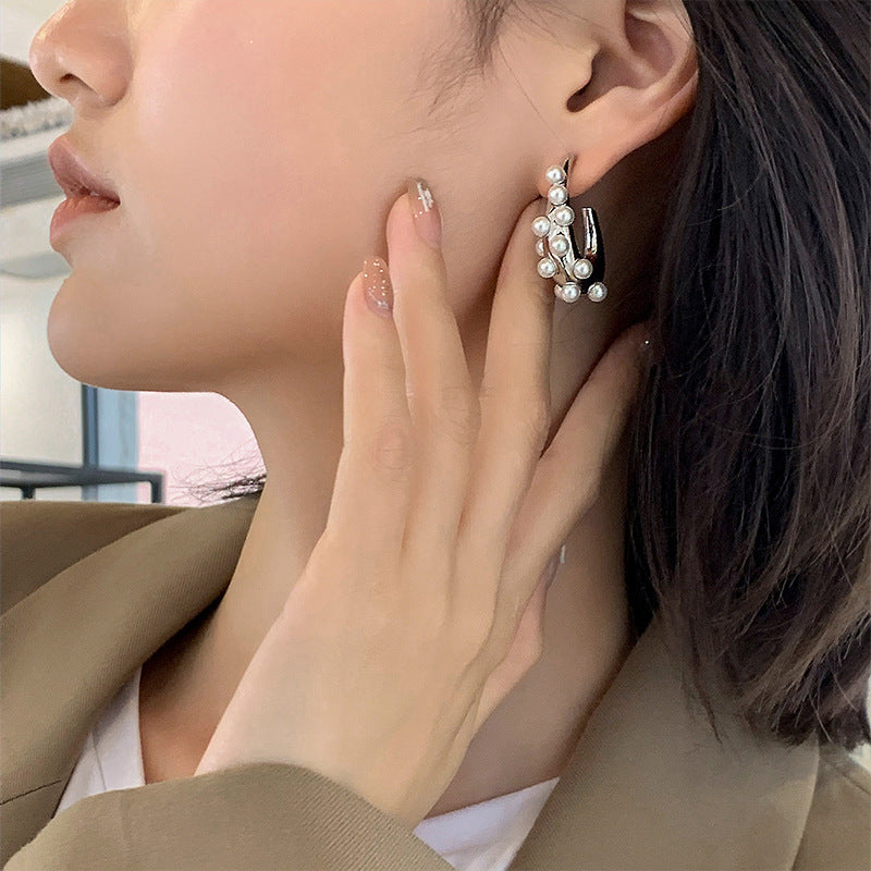 Wholesale 925 Silver Needle Exaggerated Irregular Metal Earrings Statemente Earrings ACC-ES-Hanxi007