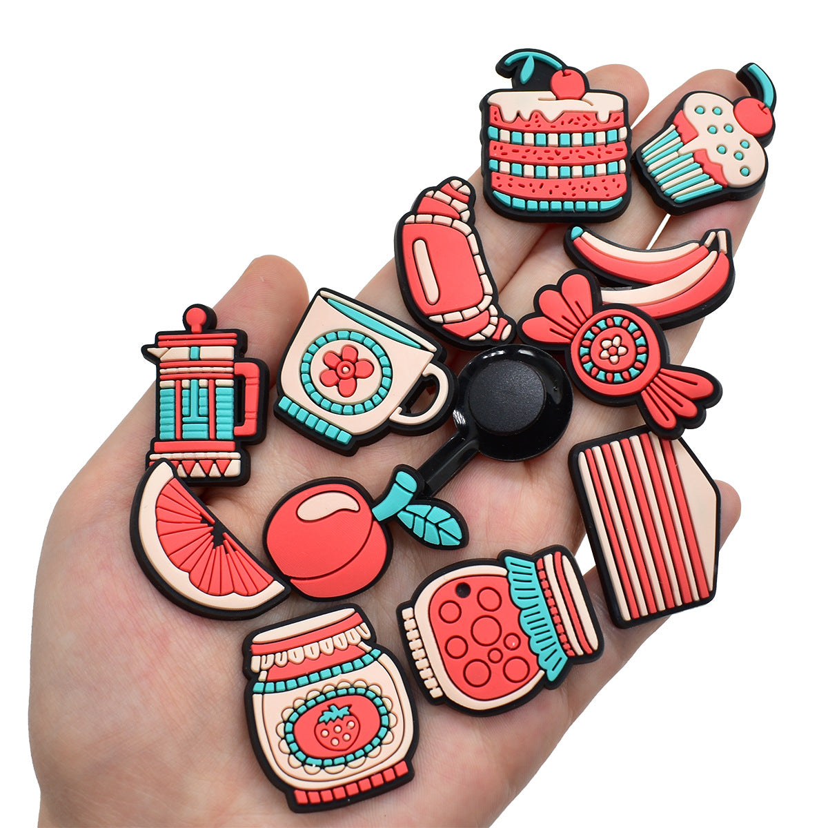 Wholesale Random 100pcs Cartoon PVC Soft Rubber Shoe Buckle Decoration ACC-SC-RYY070