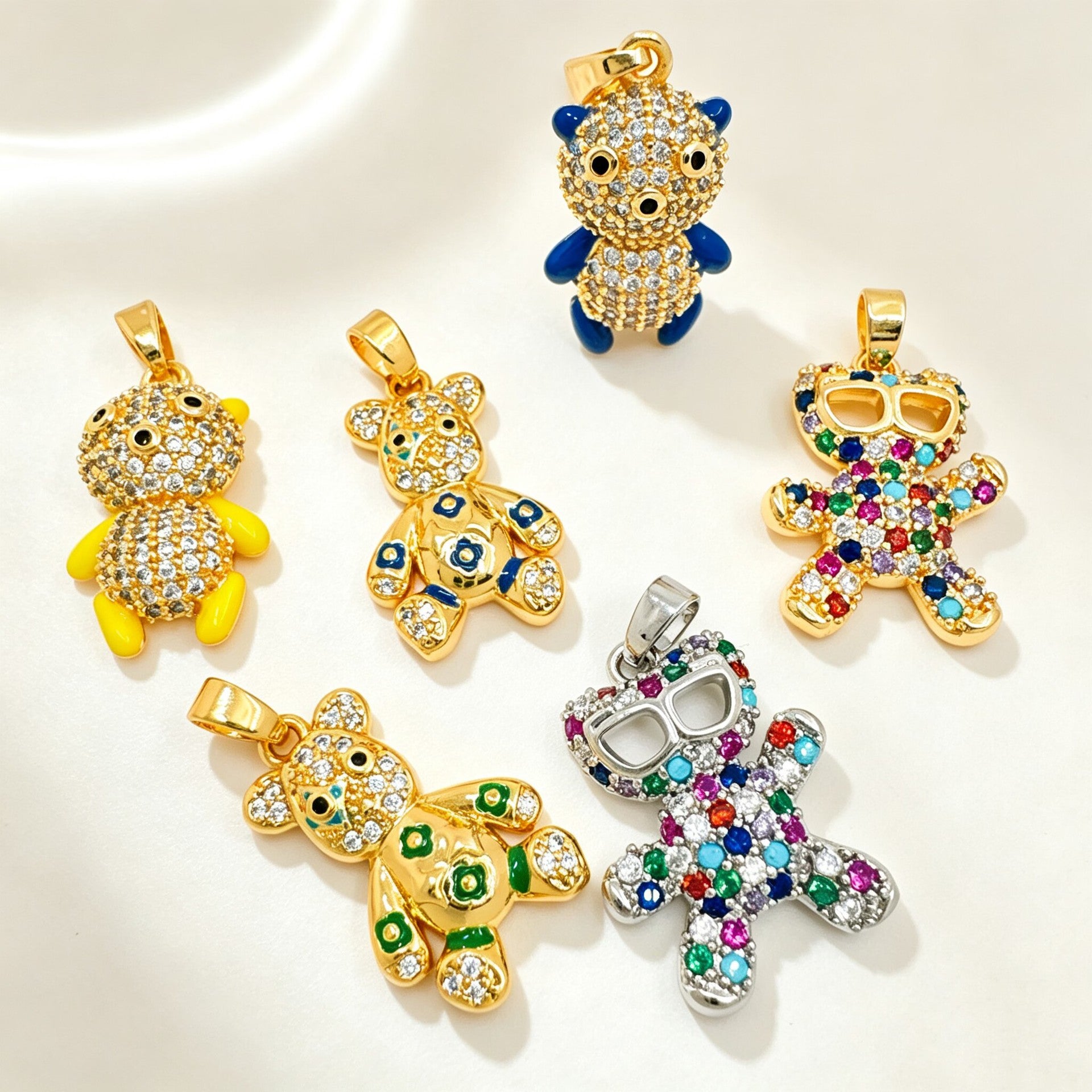 Wholesale Gold Plated Copper Bear Pendant Necklace