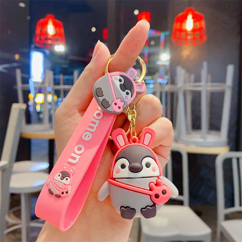 Wholesale Cartoon Penguin KeyChain Cute Personality Doll Silicone Keychains