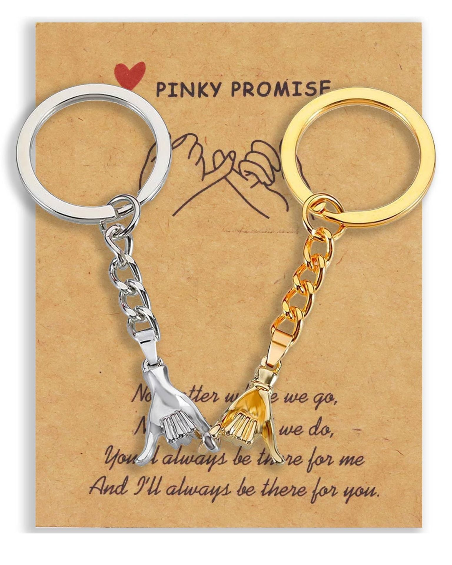Wholesale Couple Hand-in-Hand Pendant Keychain Metal Gold Chain Valentine Gift Boutique