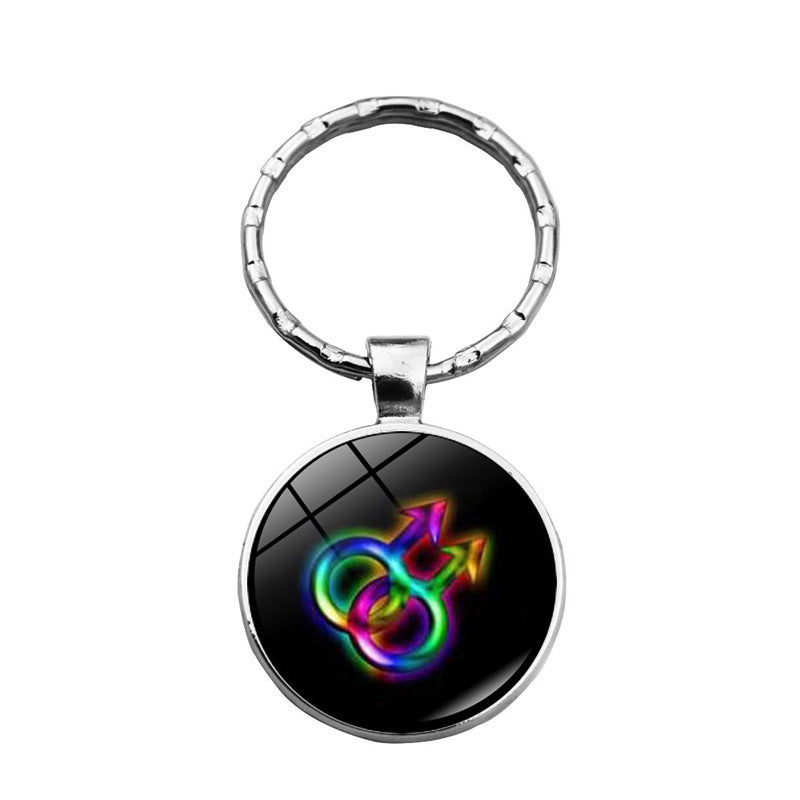 Wholesale Iridescent Gay Pride Metal Keychains