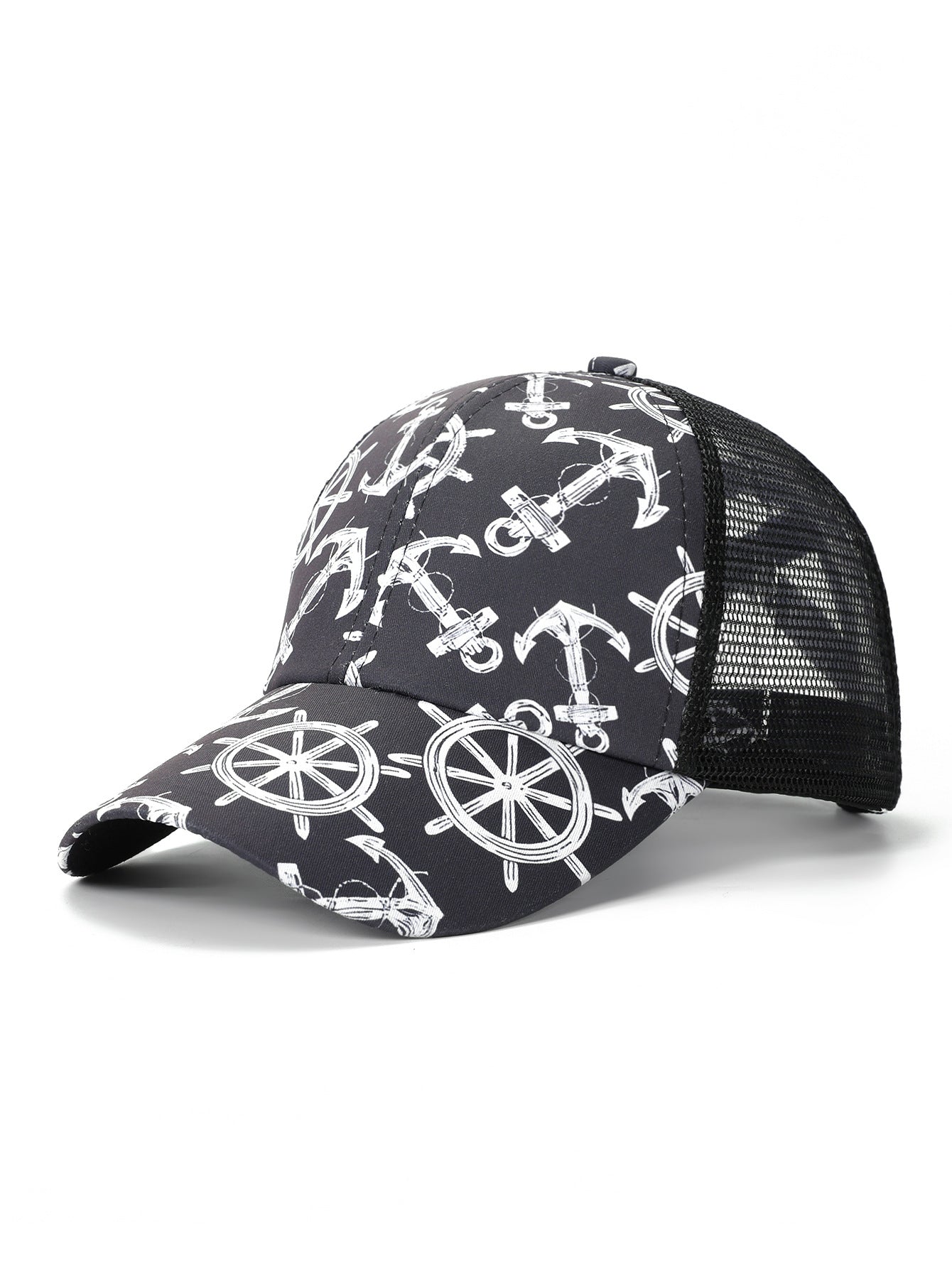 Wholesale Trendy Peony Digital Print Baseball Cap Wide Brim Sun Hat Fashion Accessory Boutique Gift