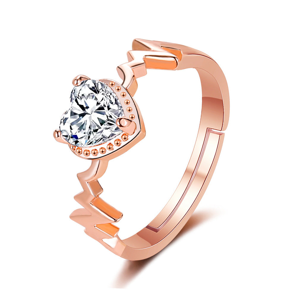 Wholesale  rose gold open  geometric index finger ring