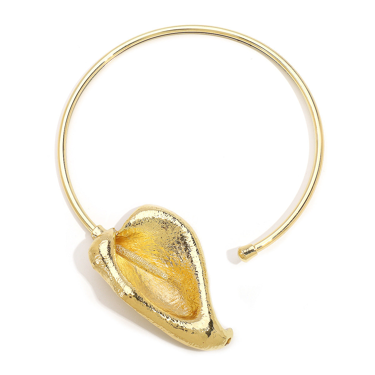 Wholesale  Leaves Three-dimensional Metal  Collar Light Luxury Retro Necklace