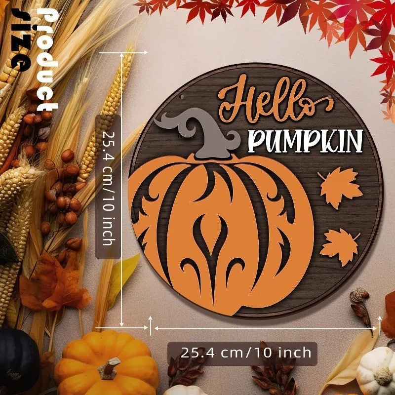 Wholesale  pumpkin wooden sign wall decoration hanging piece