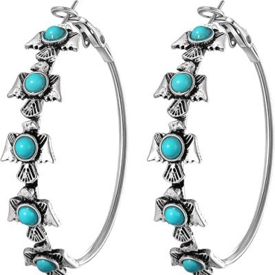Wholesale Western Boots Turquoise Creative Bird Earrings