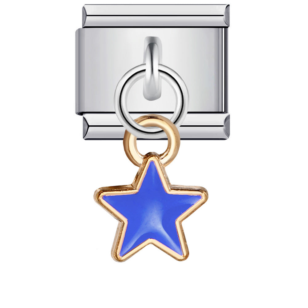 Wholesale Italian Charm Bracelet 9mm DIY Splicing Removable Star Hook Stainless Steel Composable Bracelet