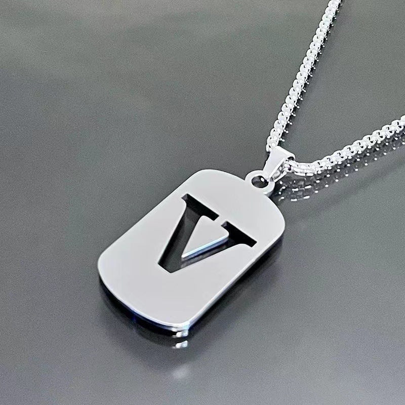 Wholesale  26 English letter necklace titanium steel chain