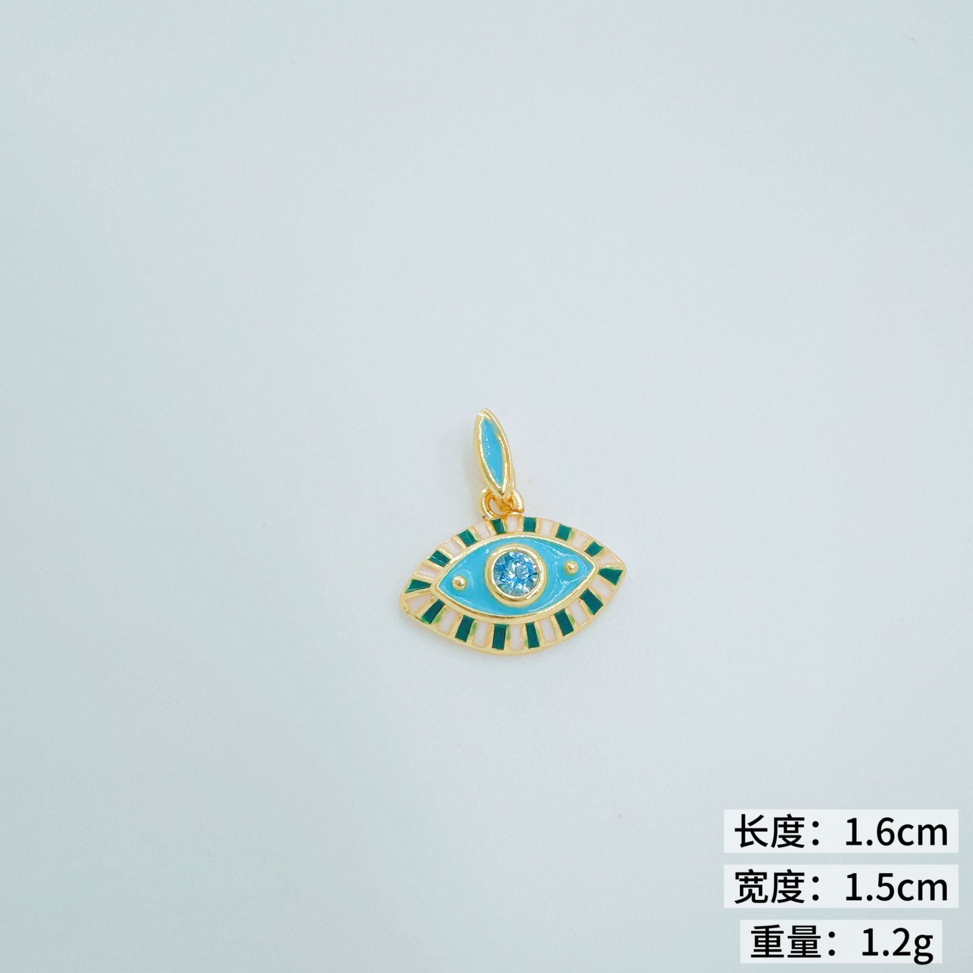 Wholesale Trendy Blue Evil Eye Pendant Charm Copper Gold Plated DIY Jewelry Accessory