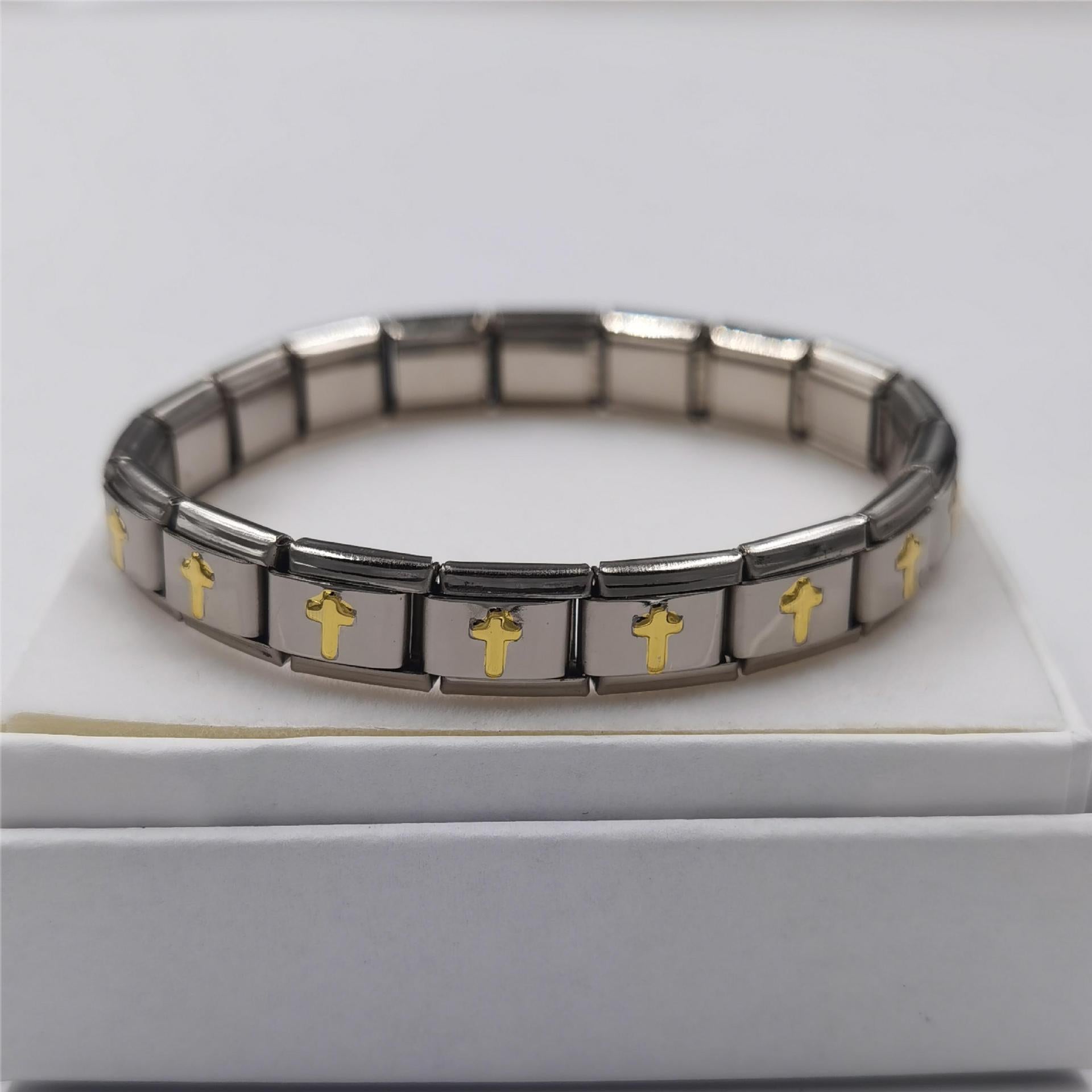 Wholesale 5pcs Italian Charm Bracelet 9mm DIY Spliced Removable Stainless Steel Color Composable Bracelet ACC-BT-XY014