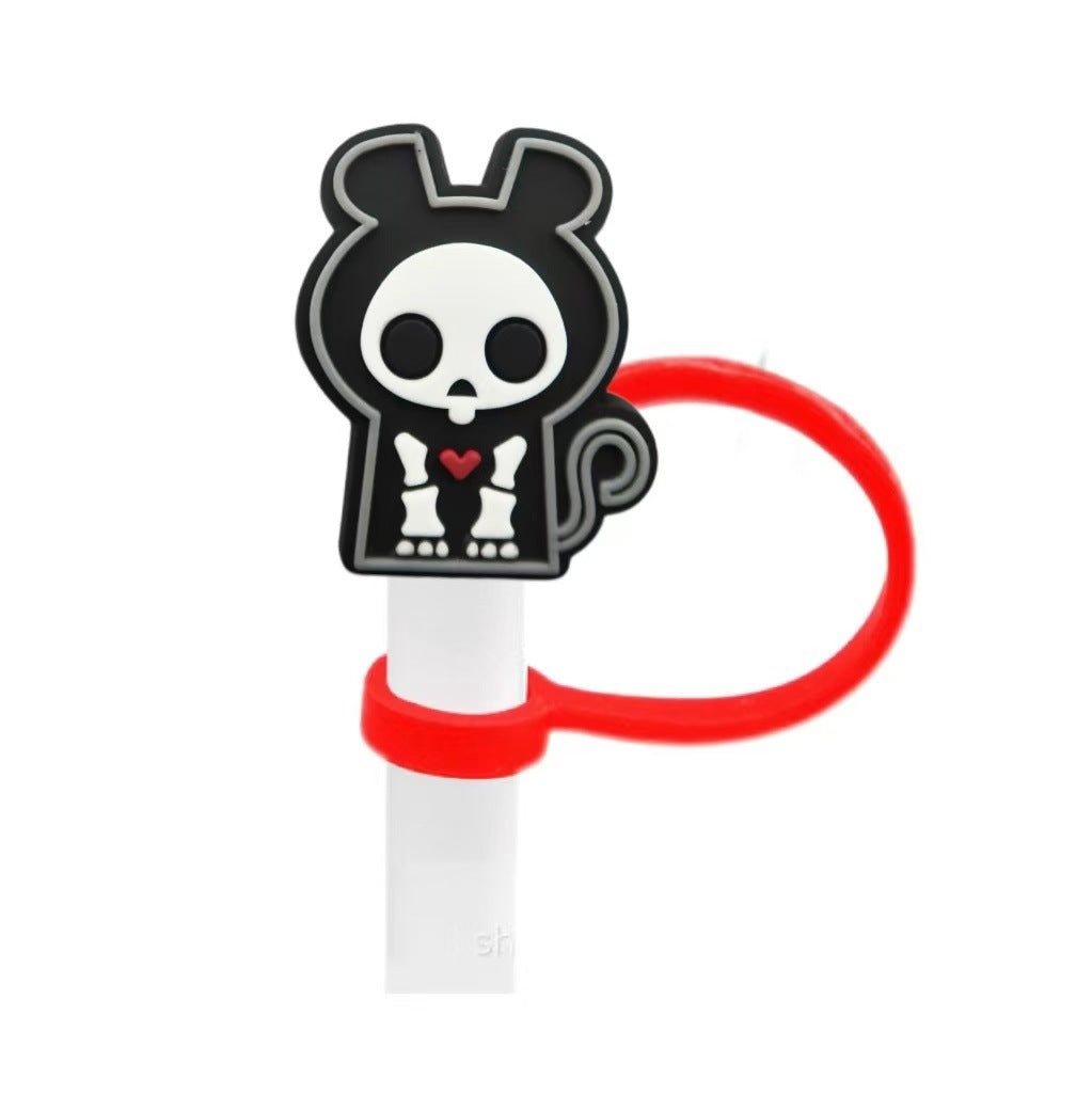 Wholesale 10pcs  themed animal skull shapes Straw Cover Straw Tube Cap
