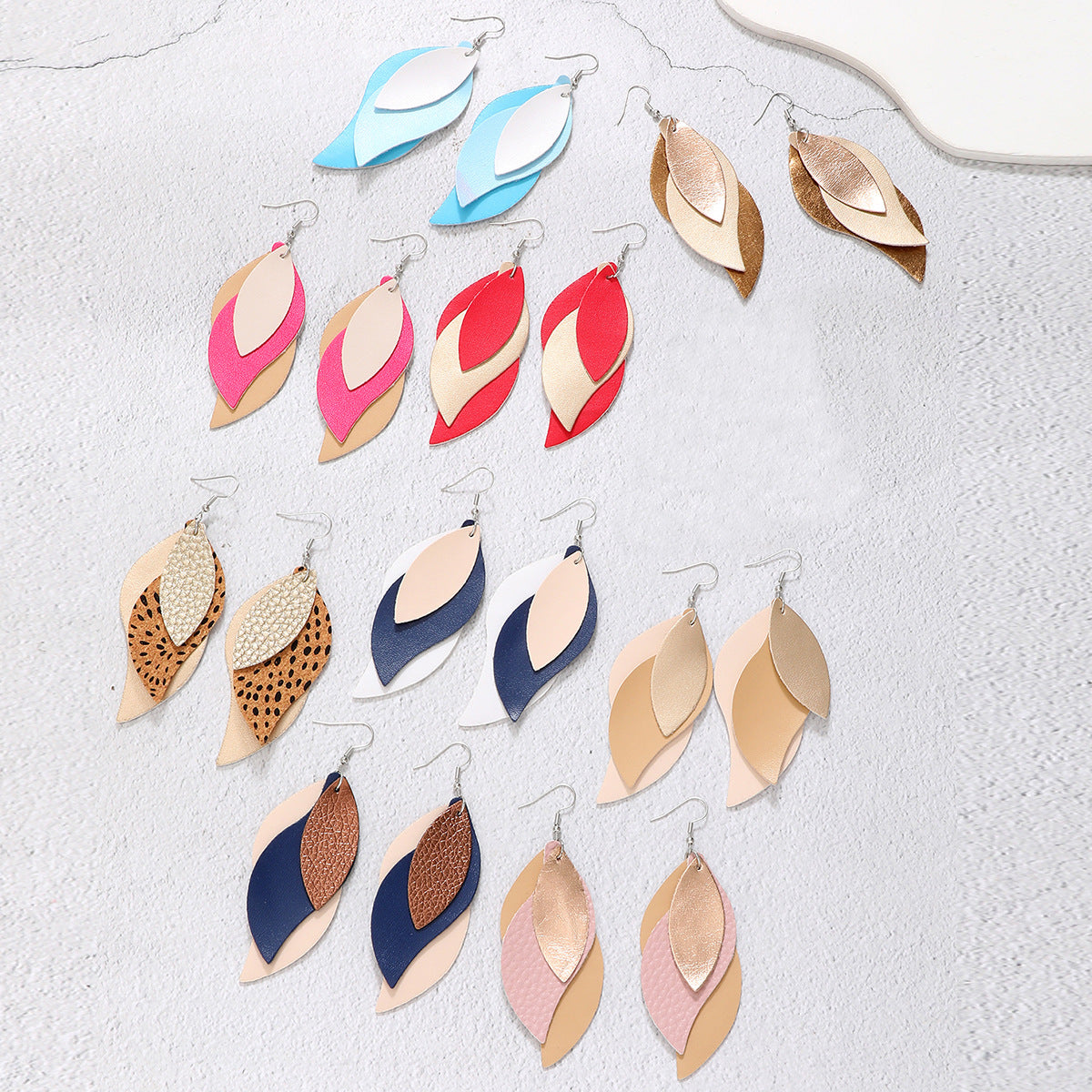 Wholesale Cortex  S-shaped leaves  earrings