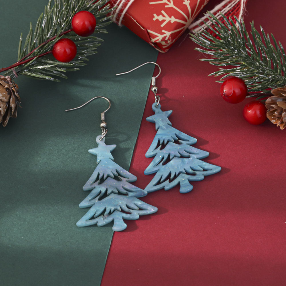 Wholesale Christmas-themed glittery acrylic earrings