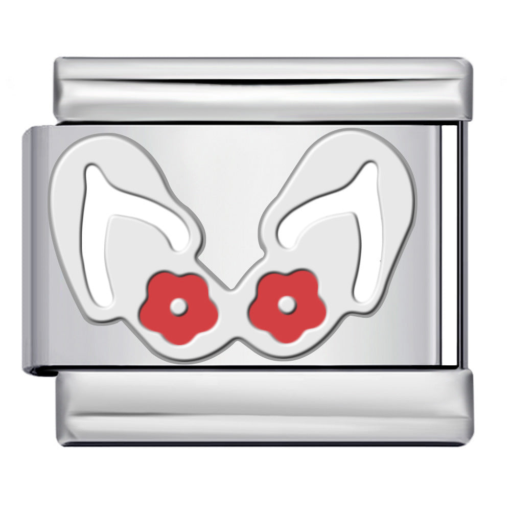 Wholesale Italian Charm Bracelet 9mm DIY Oil-Drip Welded Pattern Creative Stainless Steel Composable Bracelet