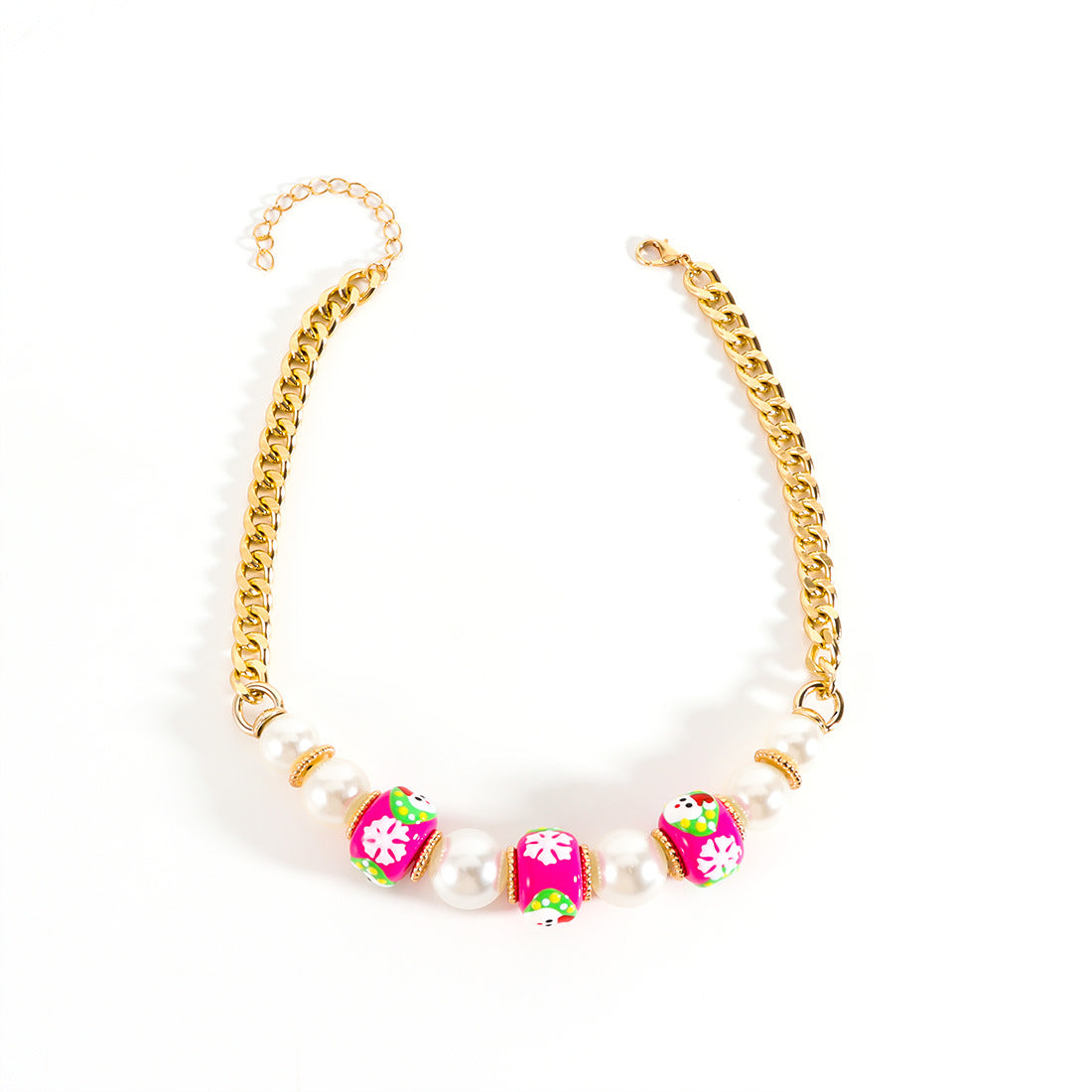 Wholesale Christmas Necklace  Chain Red Green White Beaded Necklaces