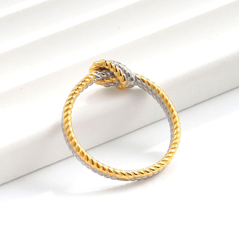 Wholesale  s925 sterling silver two-strand rope knot knot knot buckle ring