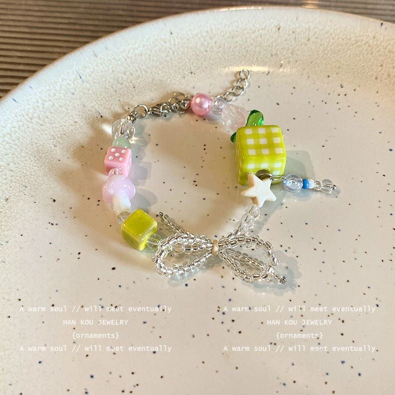 Wholesale Children's Cute Apple Star Beaded Bracelet