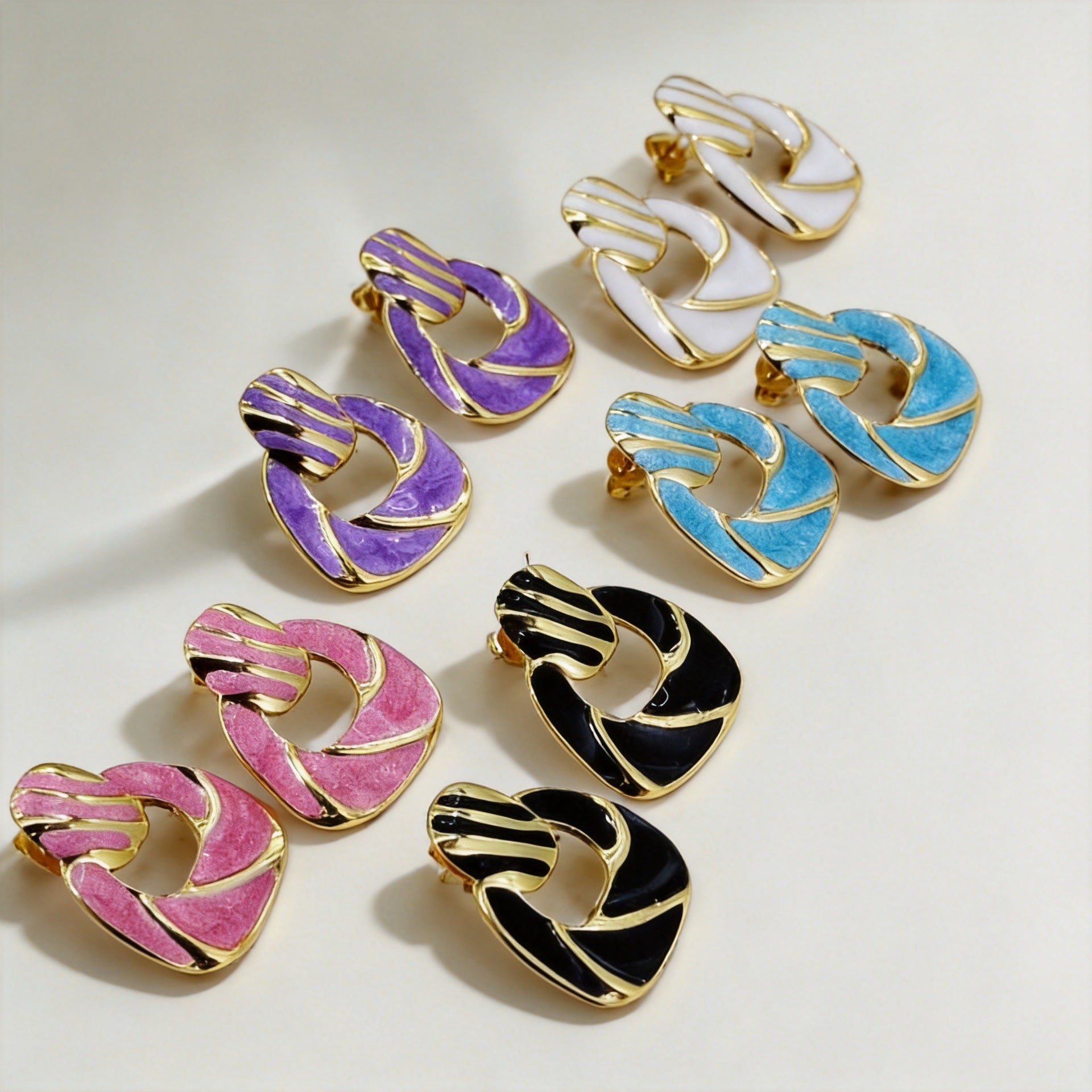 Wholesale Geometric Stainless Steel Earrings for Women Fashion Jewelry Accessory Boutique Gift