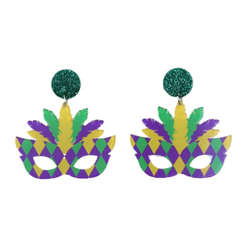 Wholesale  Mardi Gras Christmas Acrylic Earrings