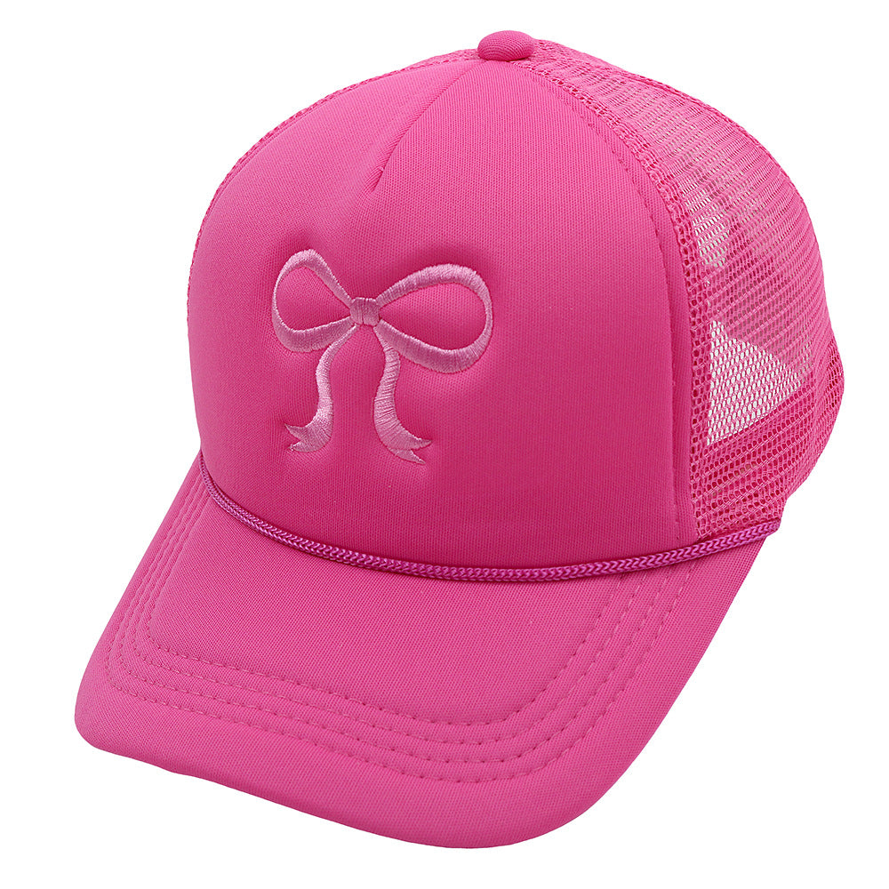 Wholesale Bow Embroidery Mesh Hat Baseball Cap ACC-HT-HaiPu018