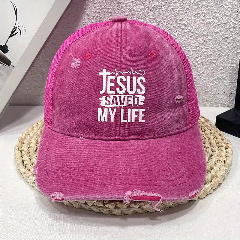 Wholesale JESUS SAVED MY LIFE Printed Cotton Baseball Caps ACC-HT-TangQiu010