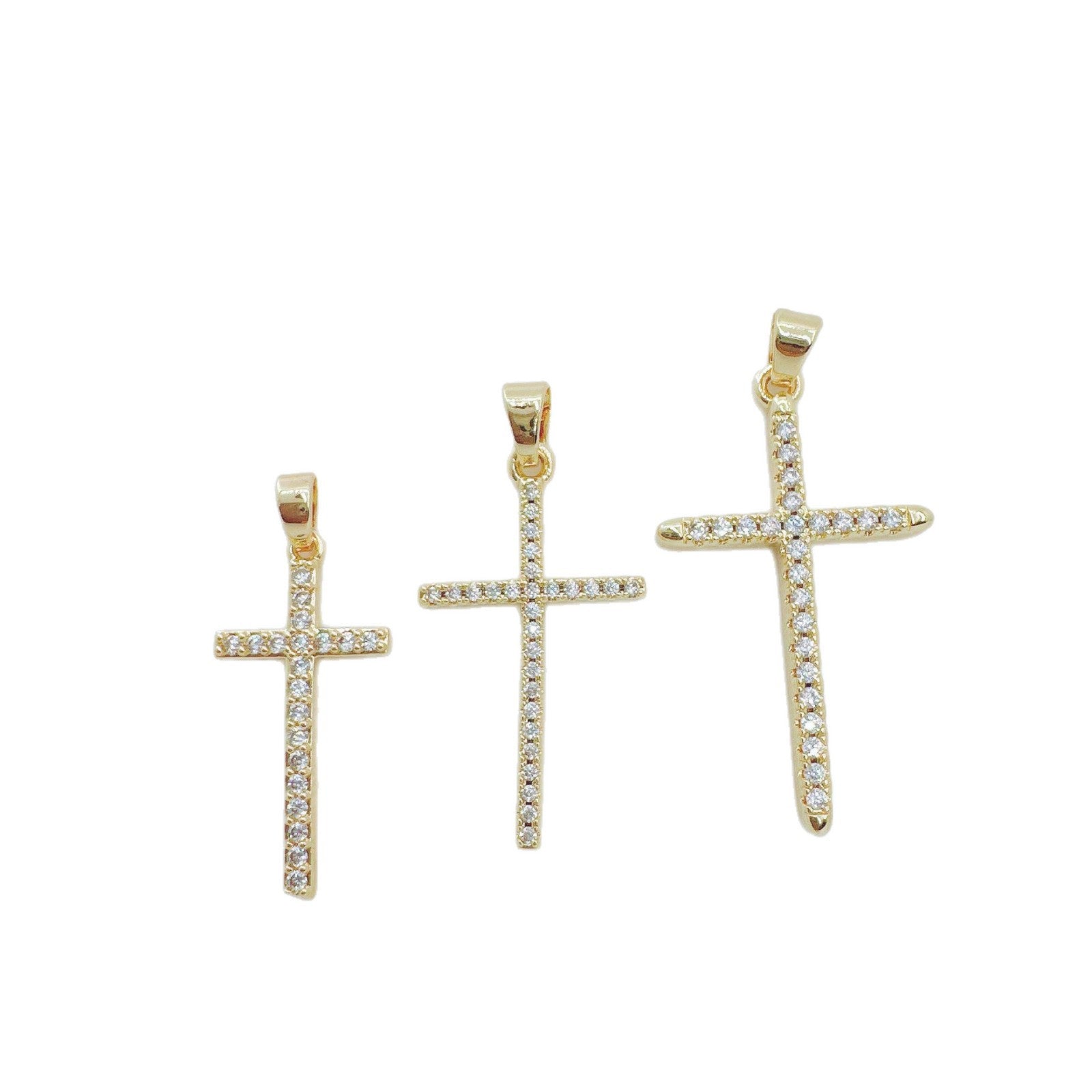 Wholesale Copper Gold Plated Cross Pendant Necklace