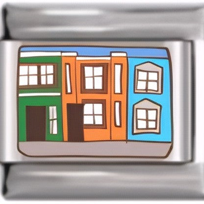 Wholesale Italian Charm Bracelet 9mm DIY Splicing Coffee Villa Stainless Steel Composable Bracelet