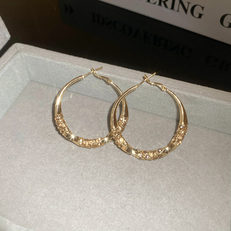 Wholesale Silver needle  twisted diamond earrings